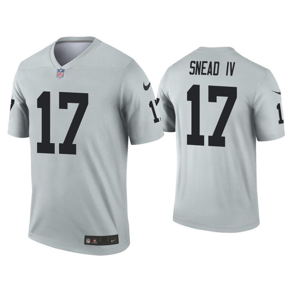 Men Oakland Raiders #17 Willie Snead IV Nike Grey Silver Inverted Legend NFL Jersey